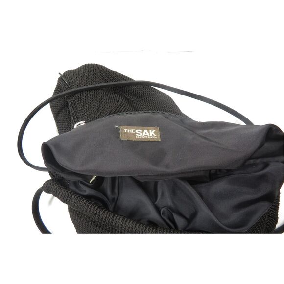 The Sak Elliott Lucca Large Black Crochet Shoulder Evening Bag Purse Vintage - Picture 7 of 7